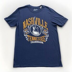 NWT Stellar Nashville Tennessee Guitar T Shirt Men's Medium Music Navy